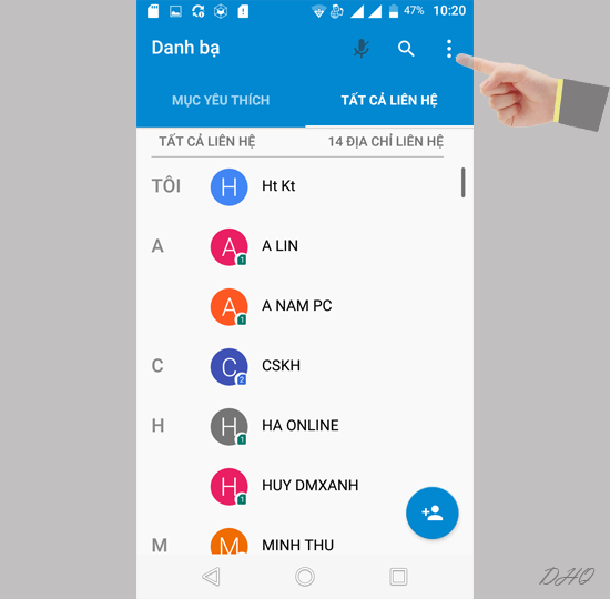 Chọn dấu ba chấm 